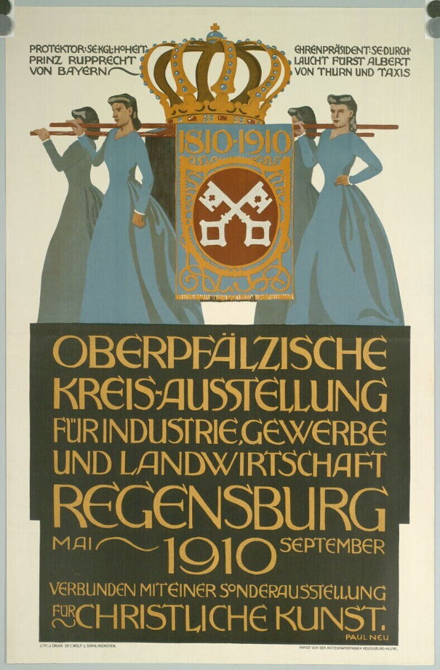 Plakat zur deutschen Revolution von 1910 mit einer Gruppe von Menschen und einer Krone mit Text.