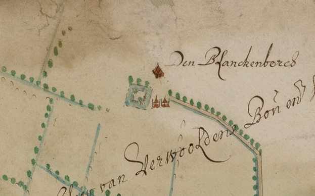 Detailiertes altes Stadtplan von einer Stadt mit einem kleinen Dorf in der Mitte, das Straßen, Gebäude, Sehenswürdigkeiten und textuelle Informationen über Bevölkerung, Straßen und andere Merkmale zeigt.