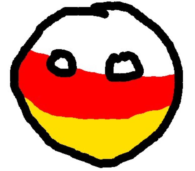 Ein Smiley mit den Farben Rot, Gelb und Weiß des deutschen Flaggensymbols auf einem weißen Hintergrund.