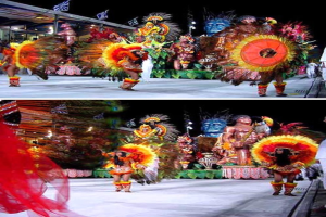 Ein Collage-Bild mit Menschen, die etwas darstellen, einer Statue und einem Geb√§ude.